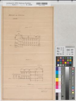 Schwelm (Schwelm) - Posthaus - Schnitte - 1910 - 1 : 200 - 56 x 30,5 - Pause - Buddeberg, Postbaurat - Oberpostdirektion Dortmund Nr. 1699