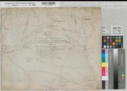 Schwelm (Schwelm) - Straßenkarte der Umgebung - um 1800 - o.M. - 36 x 52 - Zeichnung - KSA Nr. 313